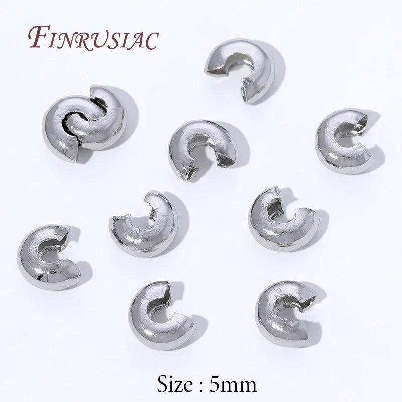 18K Gold Plated Crimp Cover Beads – 50/100 Pcs | DIY Jewelry