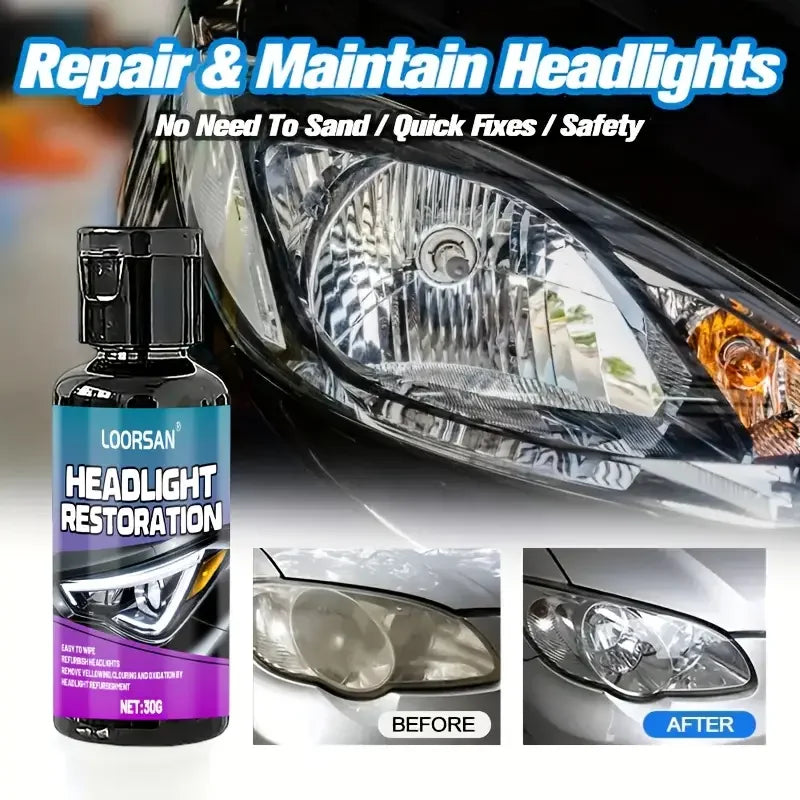 LOORSAN Headlight Restoration Cream – No Sanding, Clears Haze