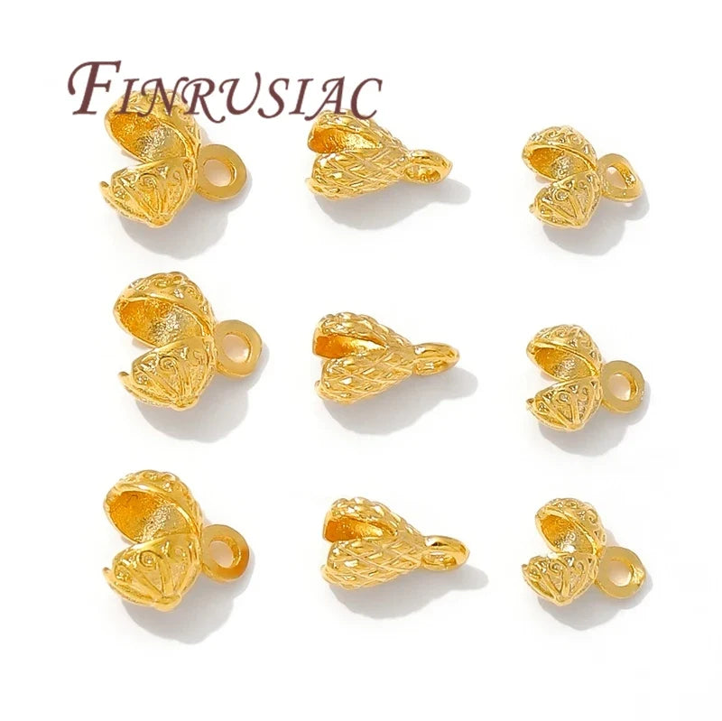 18K Gold Plated Crimp Cover Beads – DIY Jewelry Findings
