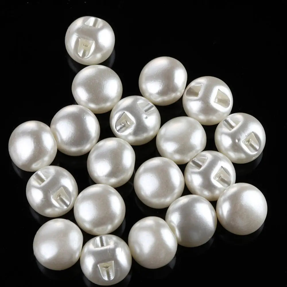 50PCS 10mm Pearl Shank Buttons for Sewing, DIY & Crafts