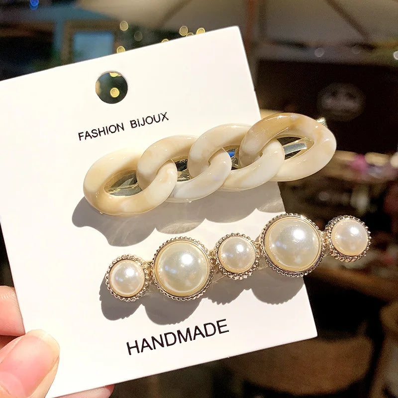 Pearl Barrettes Hair Clips – Trendy Side Clips for Women