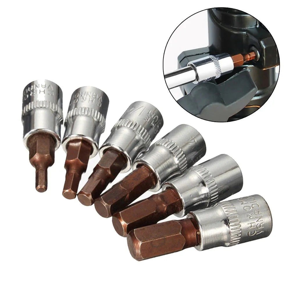 1/4" Hex Bit Socket Adapter Set H3–H8 | Chrome Vanadium