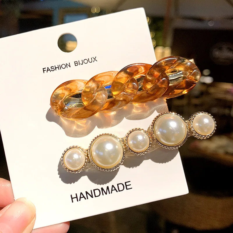 Pearl Barrettes Hair Clips – Trendy Side Clips for Women