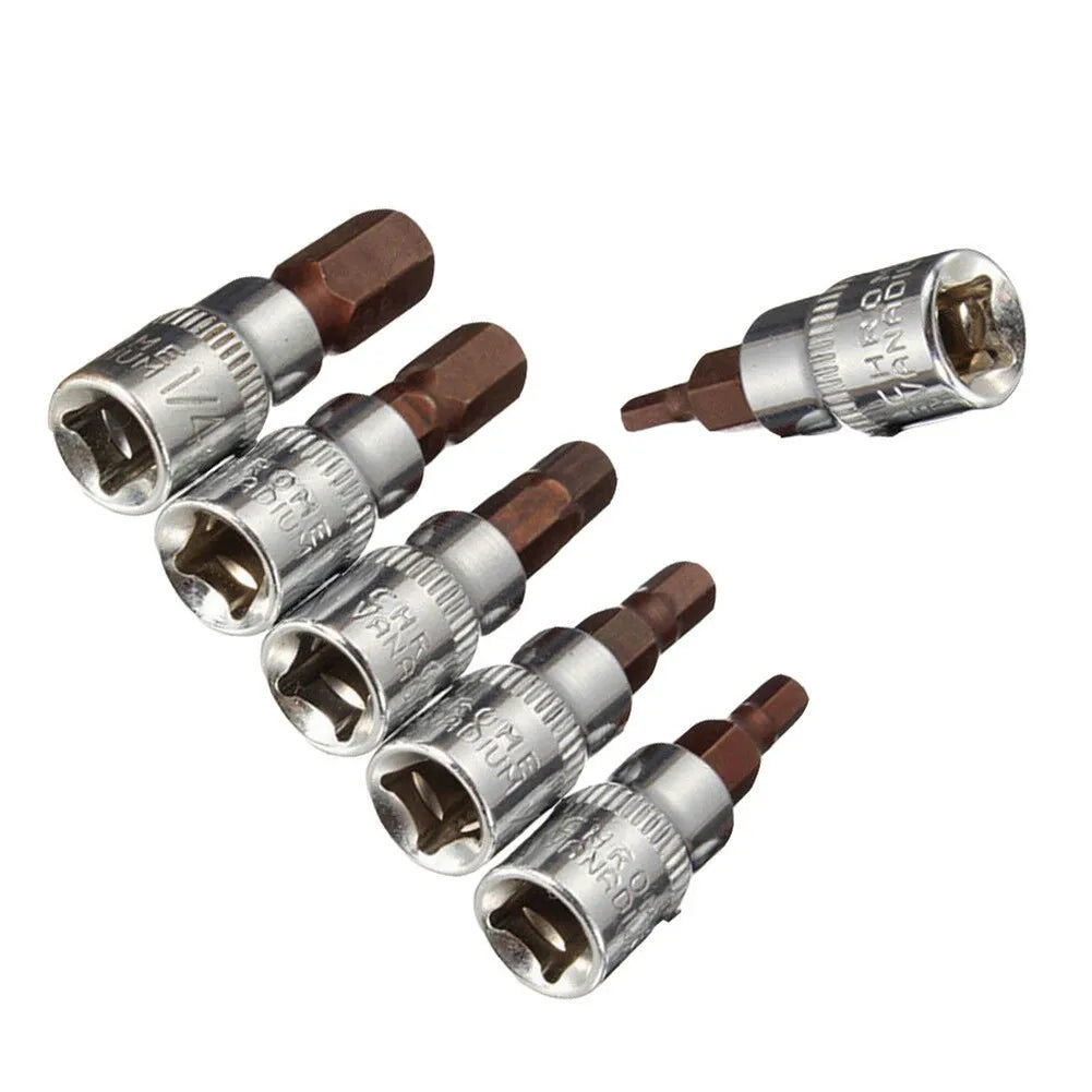 1/4" Hex Bit Socket Adapter Set H3–H8 | Chrome Vanadium