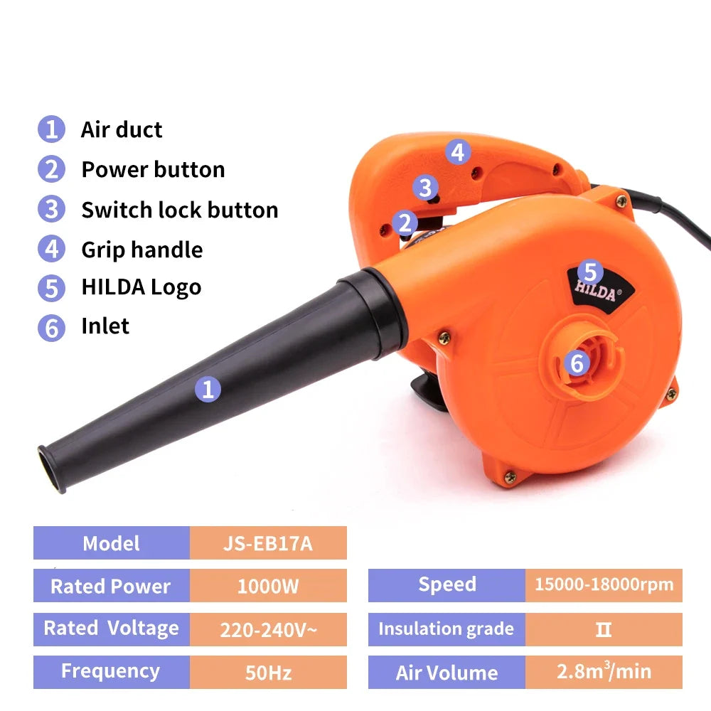 1000W Electric Air Blower – Computer & Home Dust Cleaner