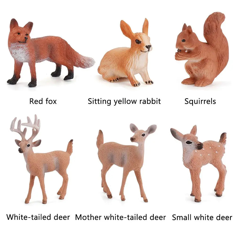 Rabbit & Fox Miniature Animal Figures – Cake Toppers & Decor
