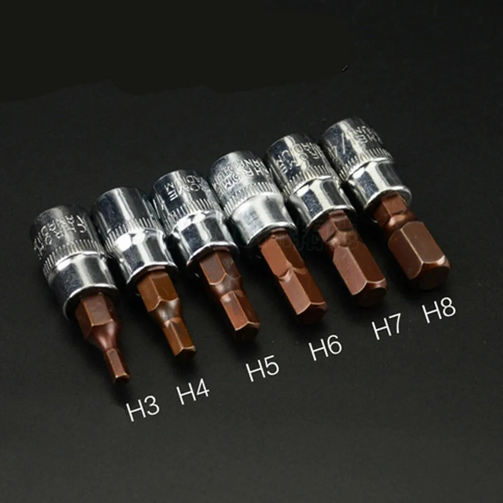 1/4" Hex Bit Socket Adapter Set H3–H8 | Chrome Vanadium