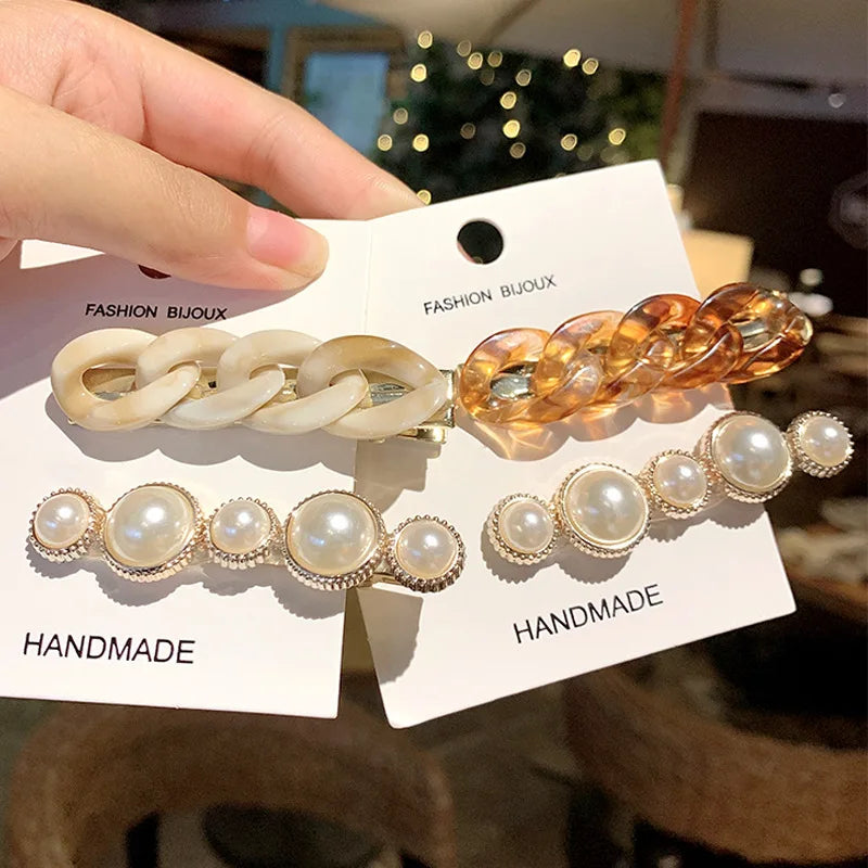 Pearl Barrettes Hair Clips – Trendy Side Clips for Women