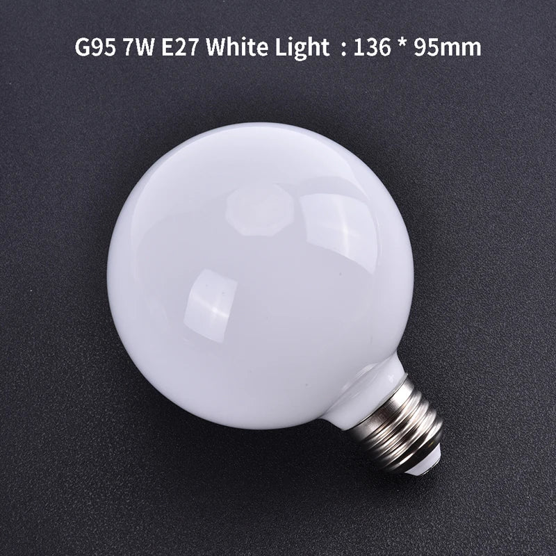 Milky Glass G80 G95 Globe LED Bulb 7W E27 Warm & Cool White