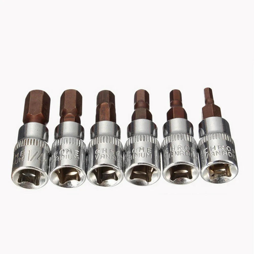 1/4" Hex Bit Socket Adapter Set H3–H8 | Chrome Vanadium