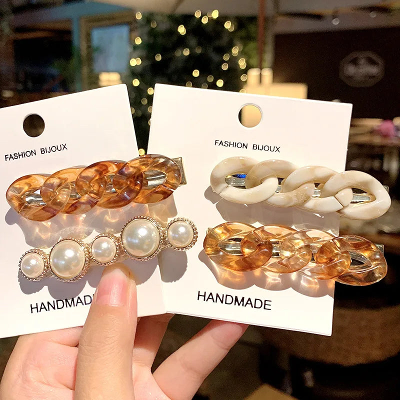 Pearl Barrettes Hair Clips – Trendy Side Clips for Women