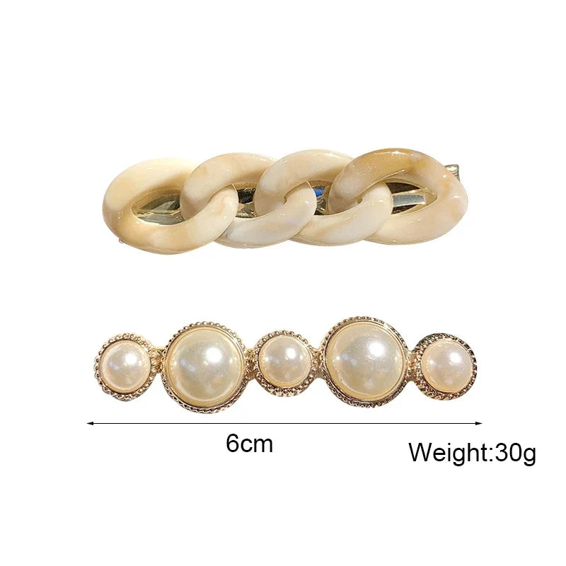 Pearl Barrettes Hair Clips – Trendy Side Clips for Women