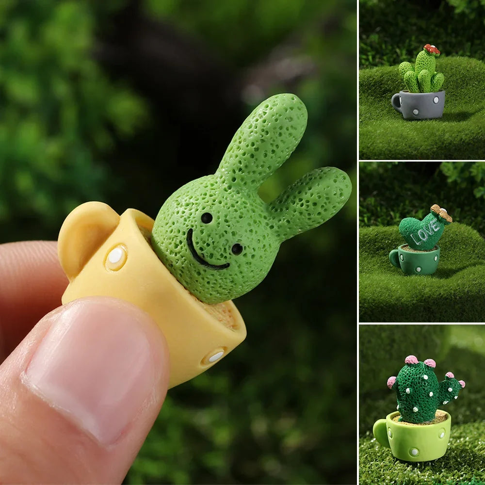 Fairy Garden Cactus Miniature Figurines – Micro Landscape Decor