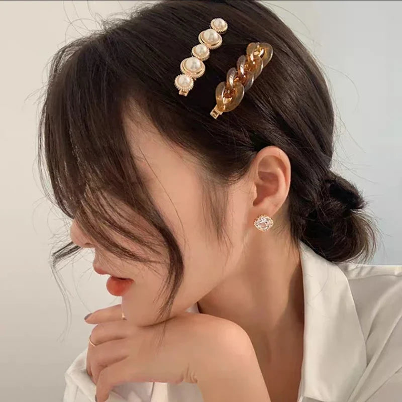 Pearl Barrettes Hair Clips – Trendy Side Clips for Women