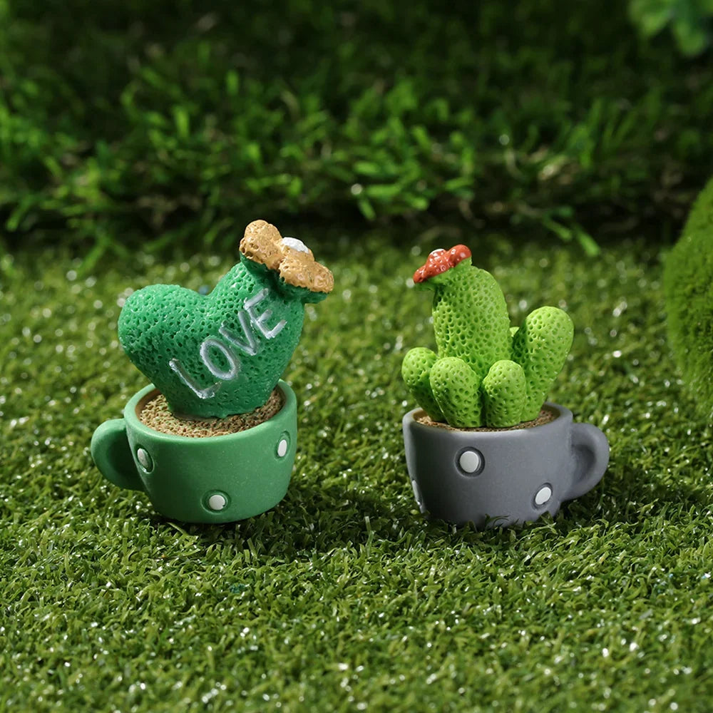 Fairy Garden Cactus Miniature Figurines – Micro Landscape Decor