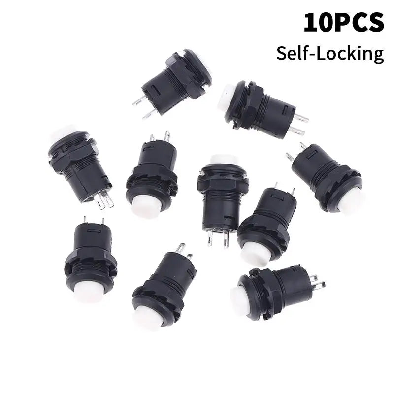 12mm Pushbutton Switches Self-Lock & Momentary OFF-ON – 10 Pack