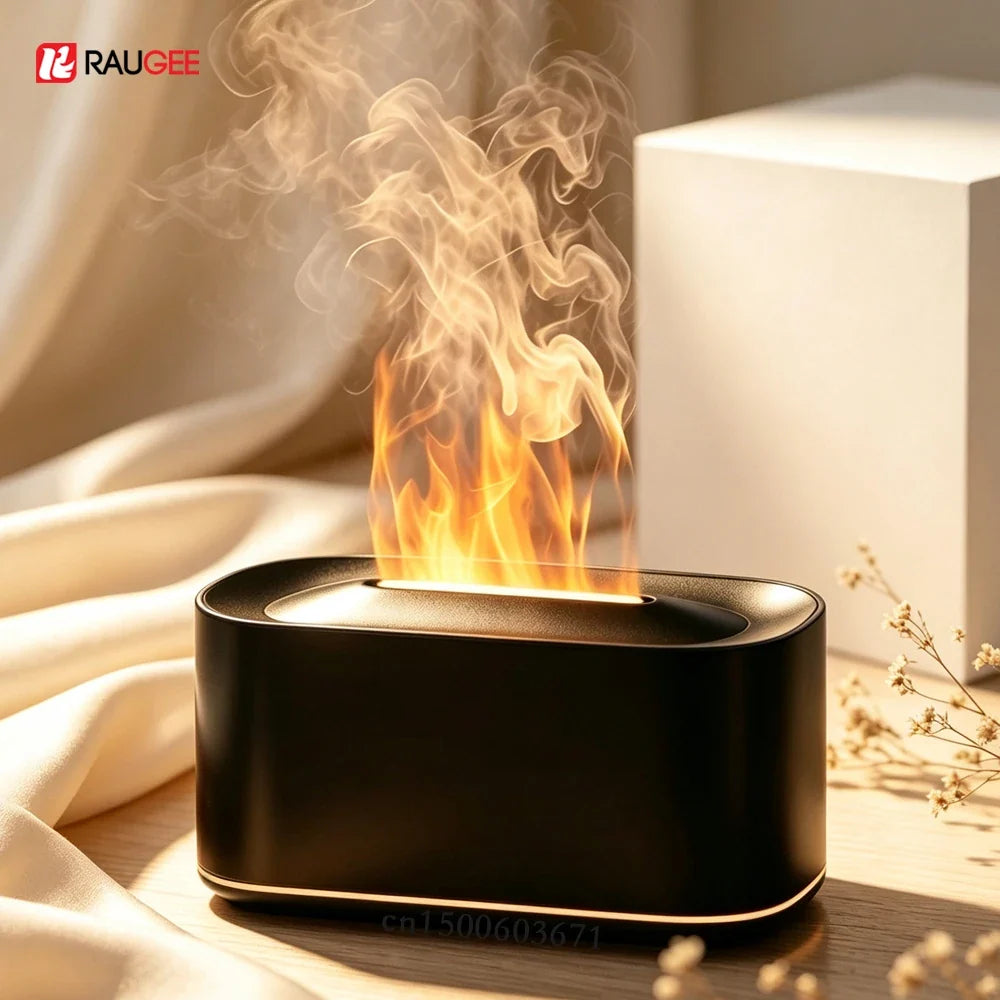 Portable Essential Oil Aroma Diffuser & Humidifier | Flame Light