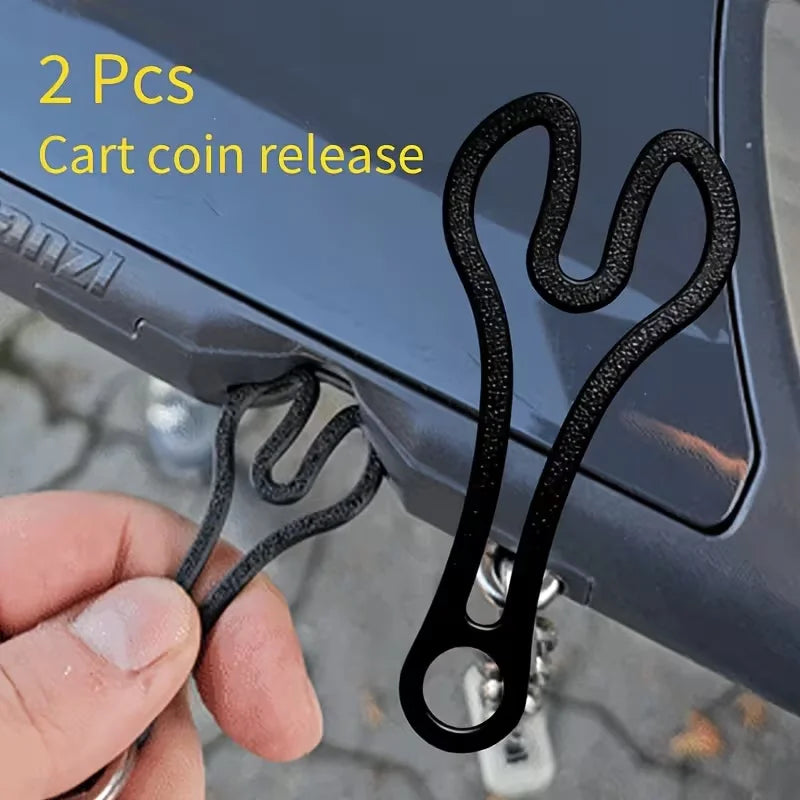 2Pcs Shopping Cart Token Keychain – Reusable Trolley Coin Tool