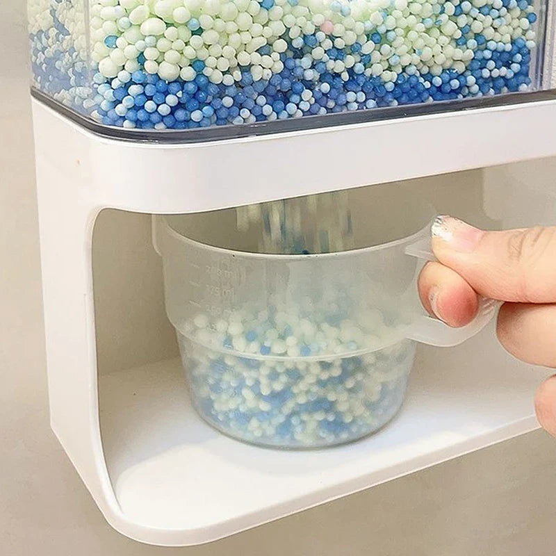 Wall-Mounted Transparent Storage Jar for Laundry Beads & Powder
