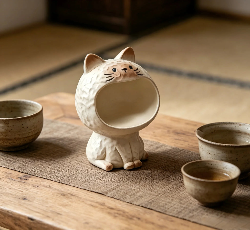 Cute Cat Desktop Storage Box – Kawaii Desk Organizer