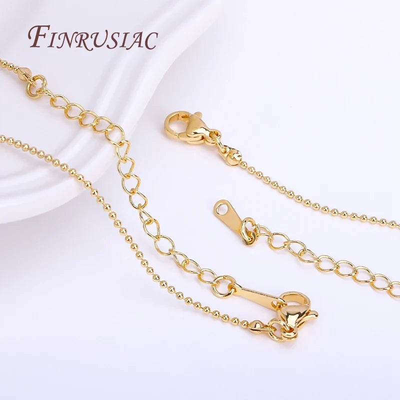 18K Gold Plated O Chain & Bead Chain for Necklace Making 49cm