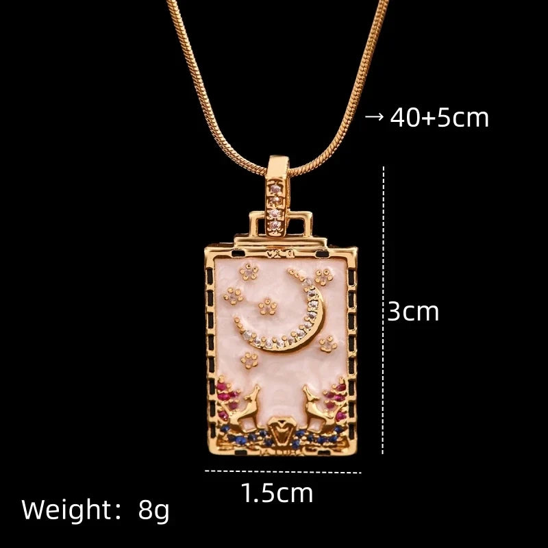 Women's Gold-Plated Copper Pendant Necklace – Steel Chain