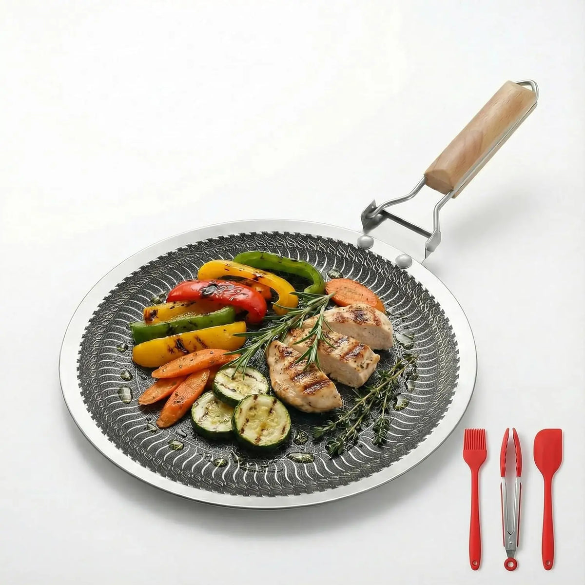 Honeycomb Non-Stick Stainless Steel Griddle Pan 34/38cm BBQ