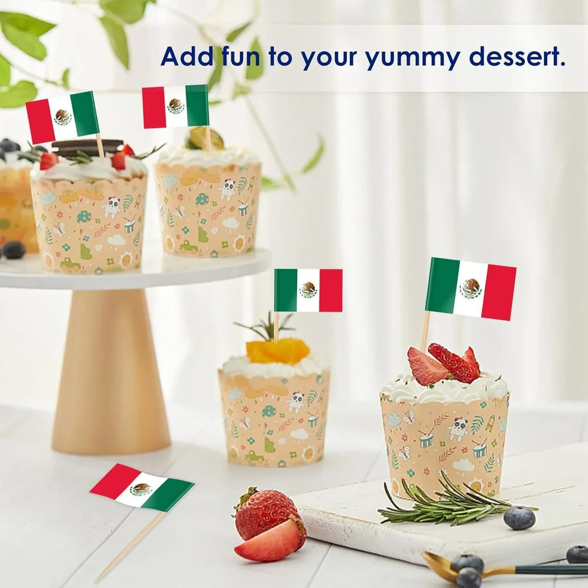 Mexico Flag Toothpicks 100pk – Mini Food Picks & Party Toppers