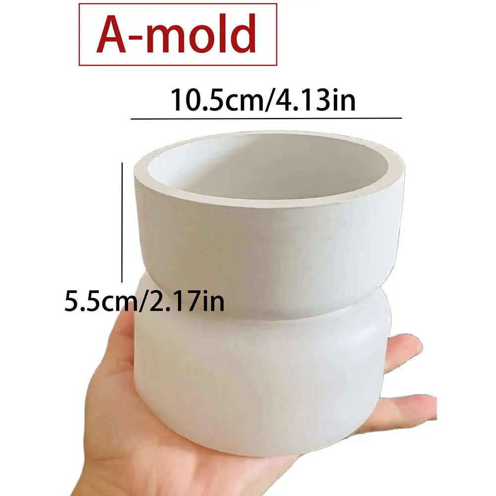 Silicone Mold for Round Concrete Planter & Candle Vessel
