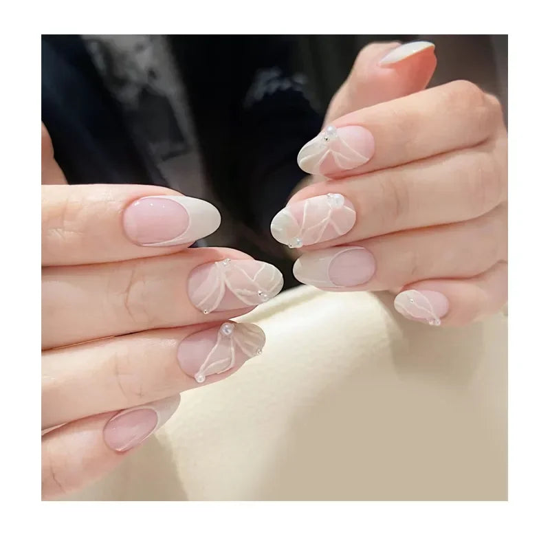 500pcs Press On Nails Short Oval Full Cover Acrylic Tips