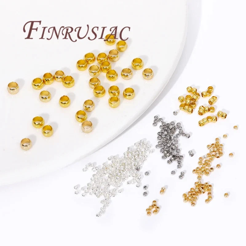 18K Gold Plated Crimp Beads 2mm–4mm | Stopper Spacer Findings