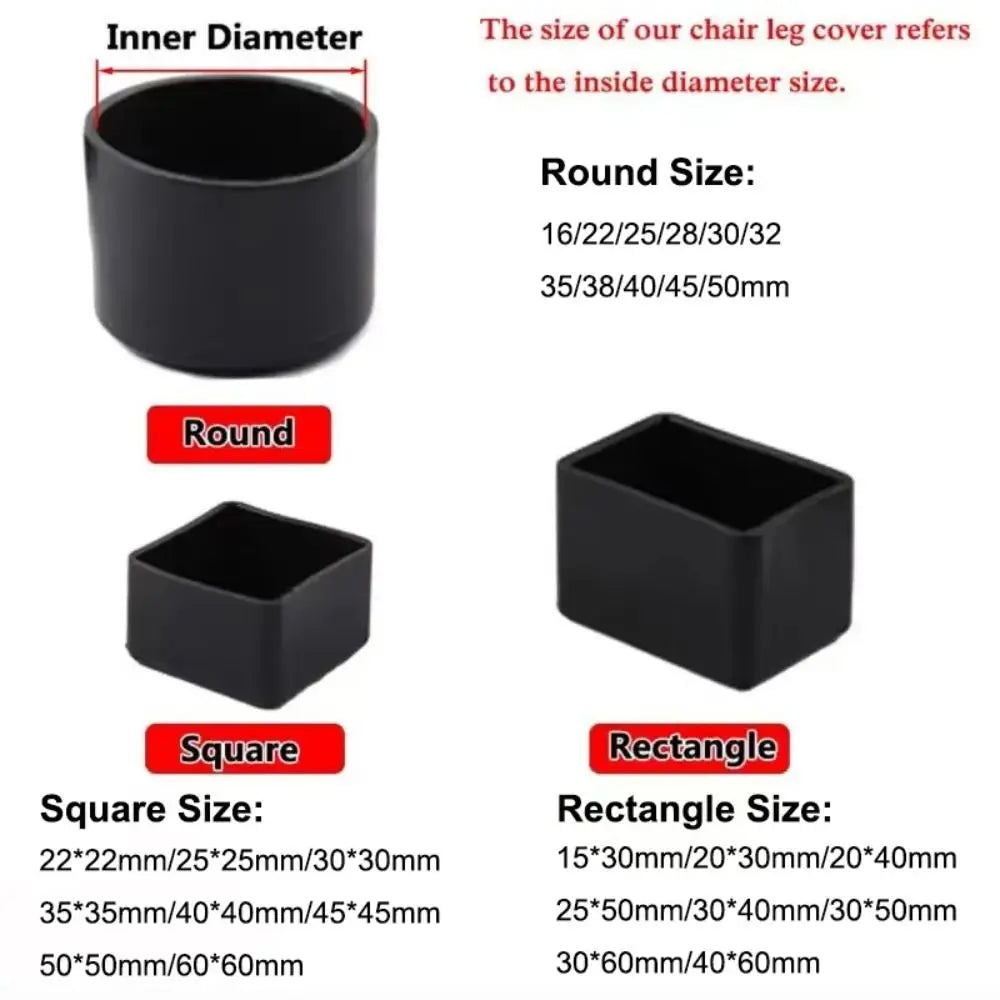 Non-Slip Chair Leg Caps – Furniture Floor Protectors 4 Pack