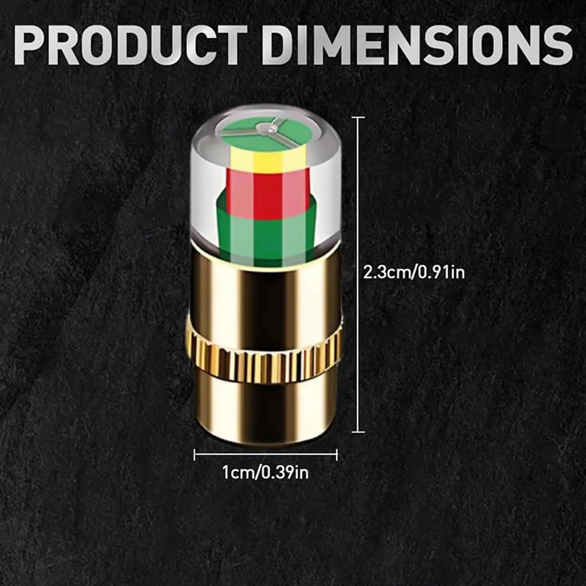 Tire Pressure Indicator Valve Caps – Color Alert Set of 4