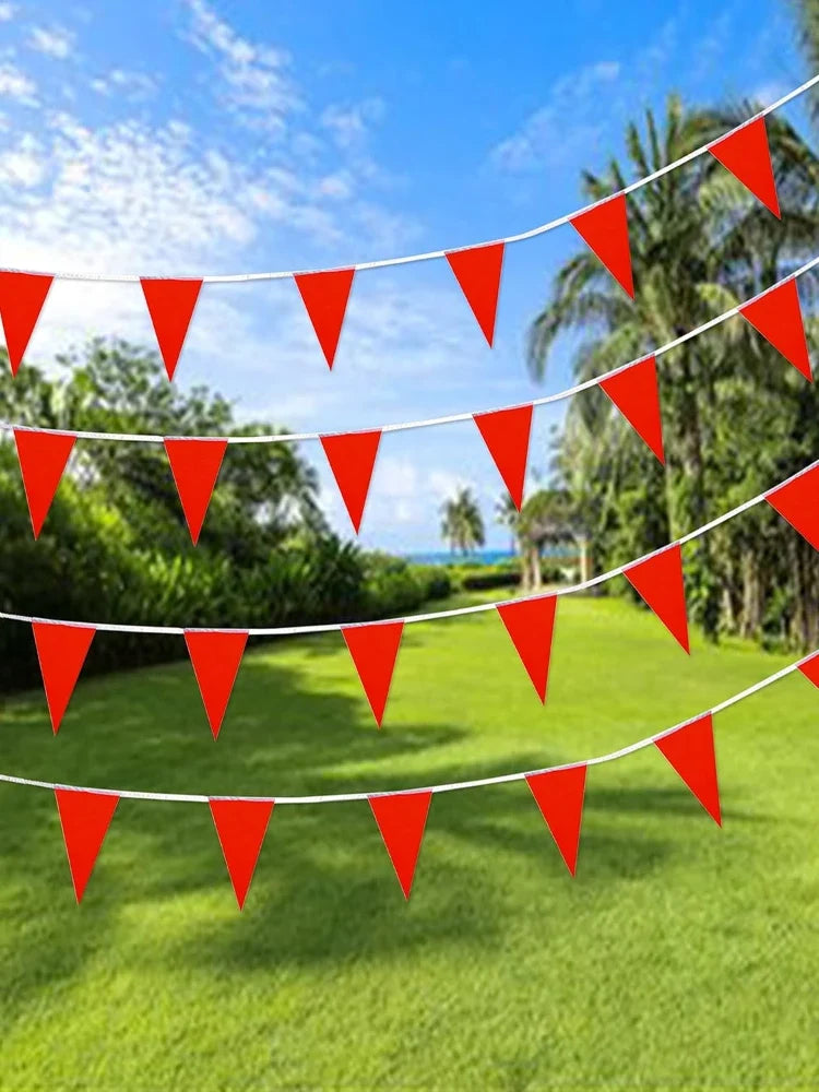 White Triangle Bunting Flag Garland 10m – Party & Wedding