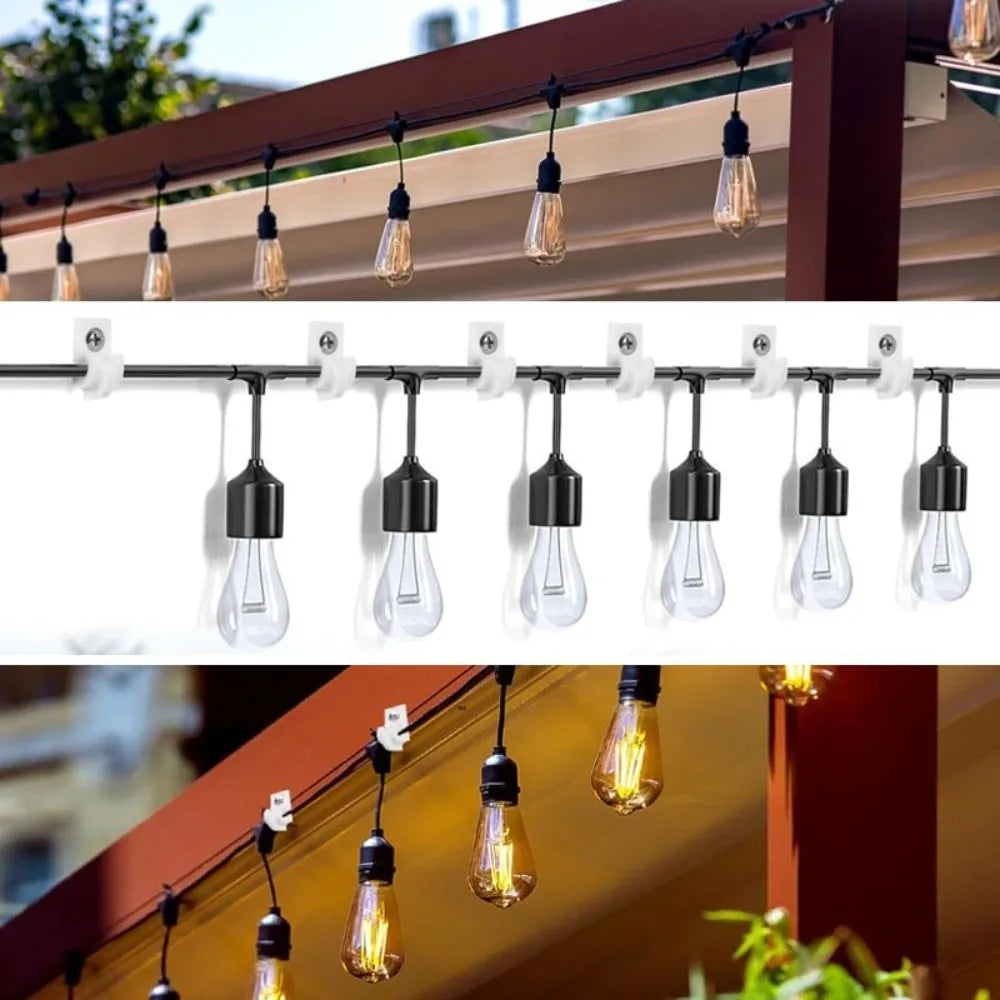 10-Pack Weatherproof Plastic String Light Hooks & Patio Clips