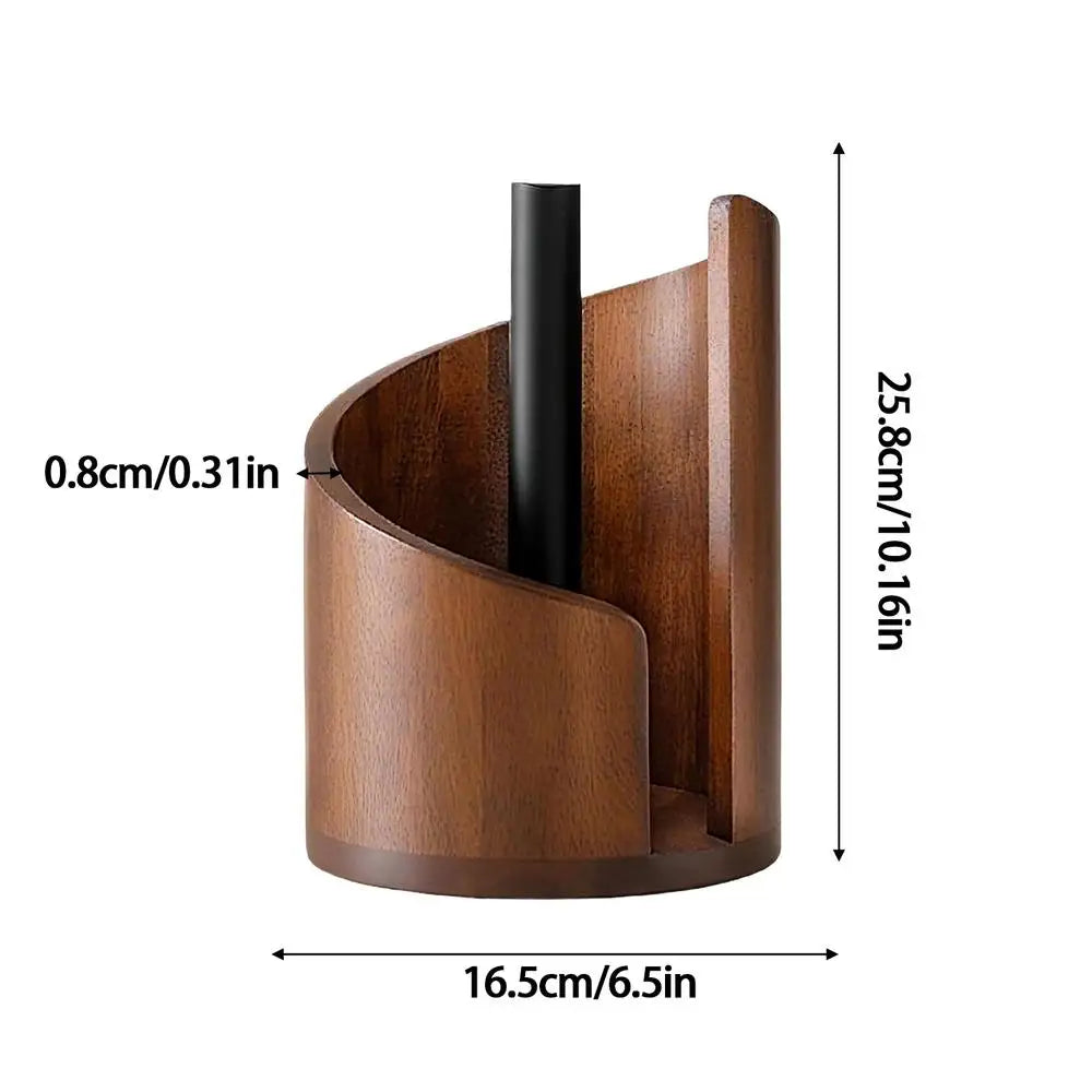 Wooden Paper Towel Holder & Napkin Dispenser Stand
