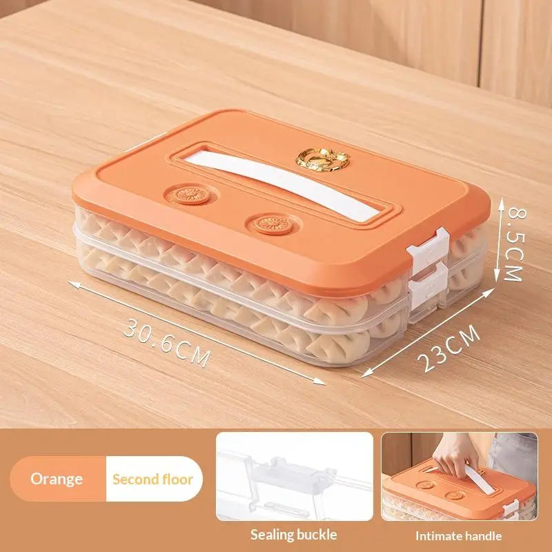 Stackable Dumpling Storage Containers with Airtight Lids 1-4 Layers