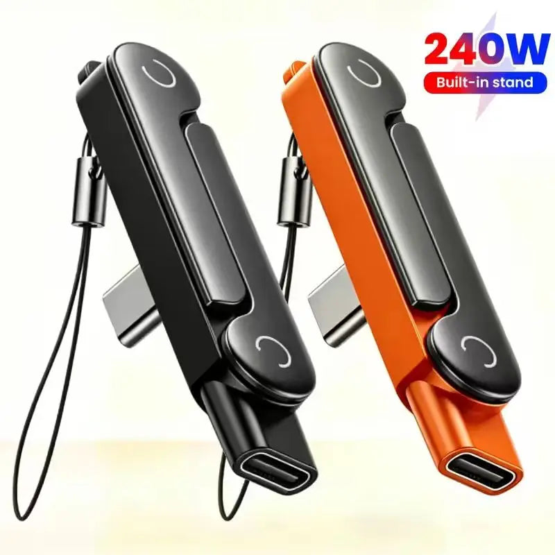 240W USB-C Fast Charging Adapter with Foldable Phone Holder