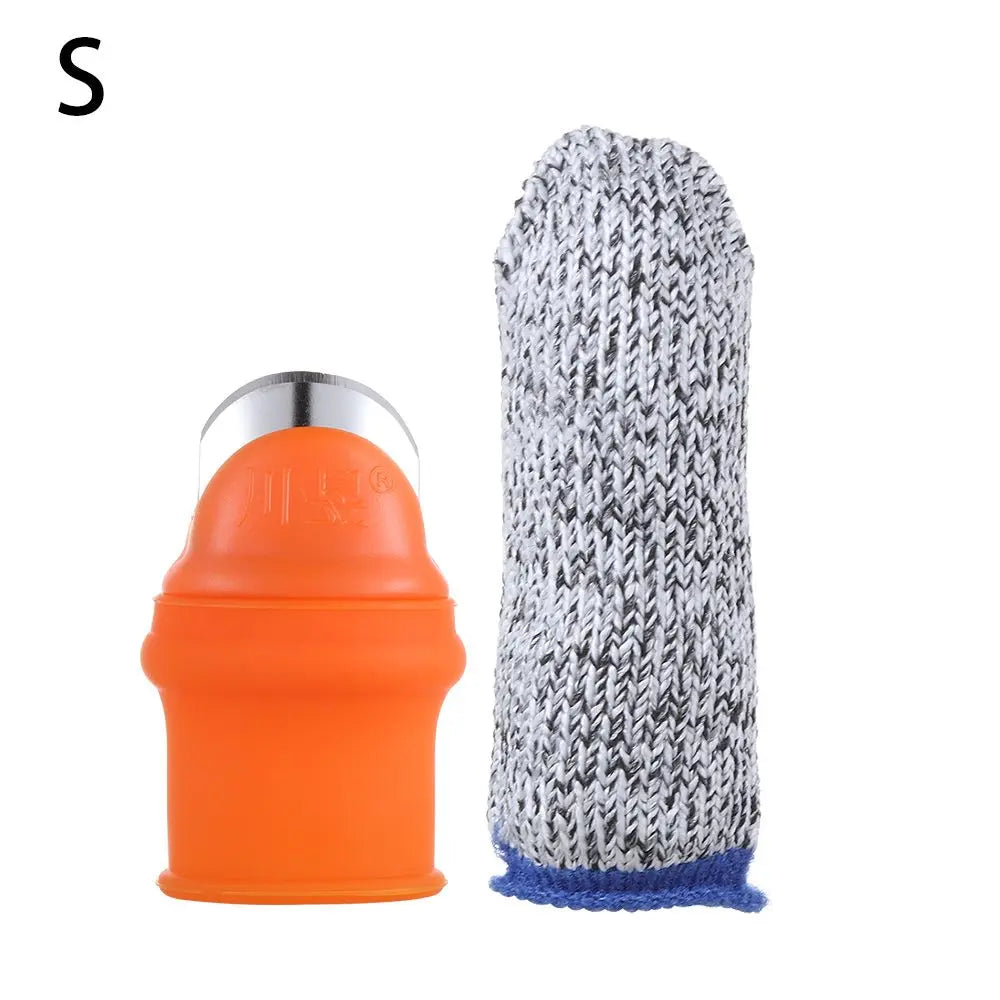 Thumb Cutter & Cut-Resistant Finger Sleeve Bean Picker Set