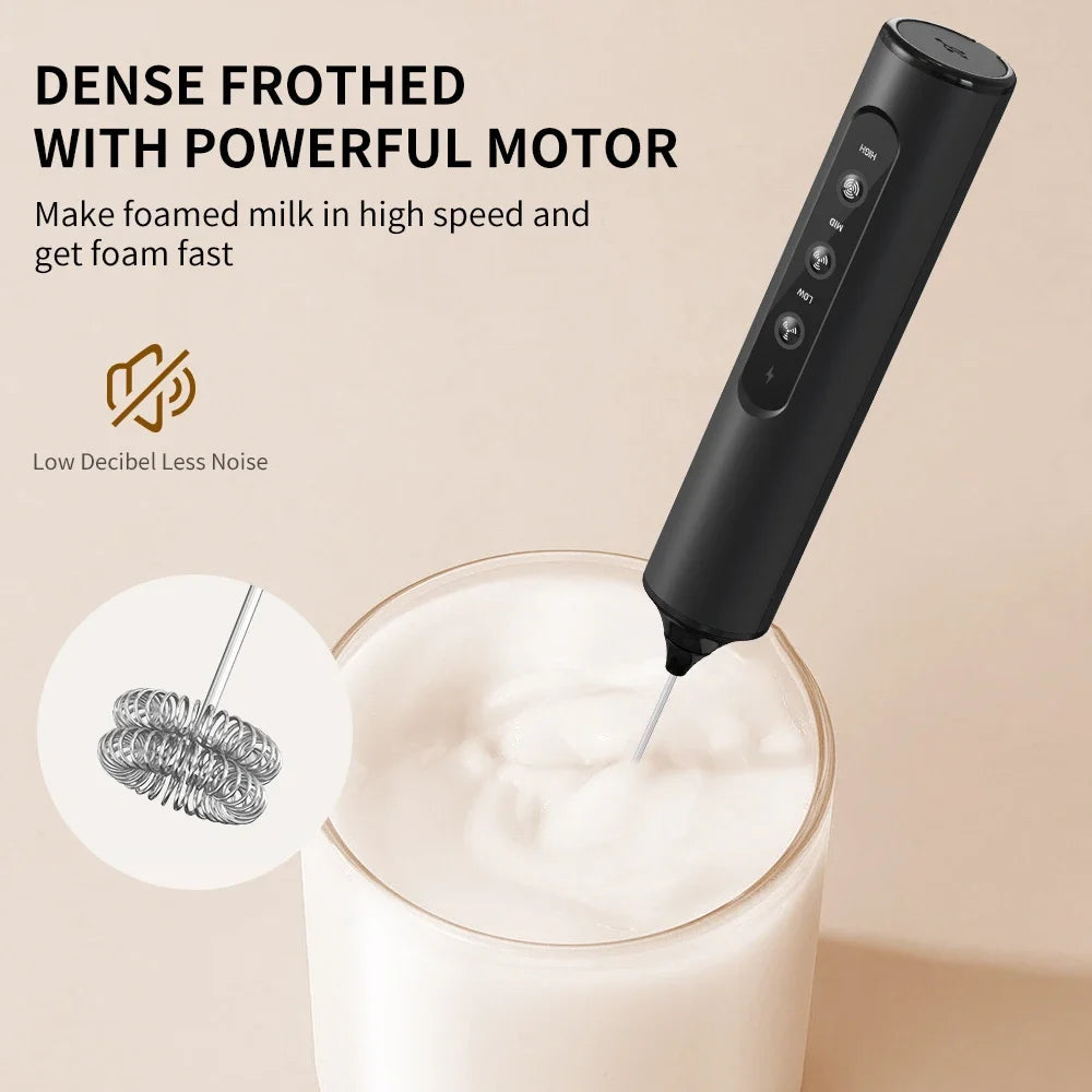 CLITON Electric Milk Frother Portable Mini Egg Beater Whisk