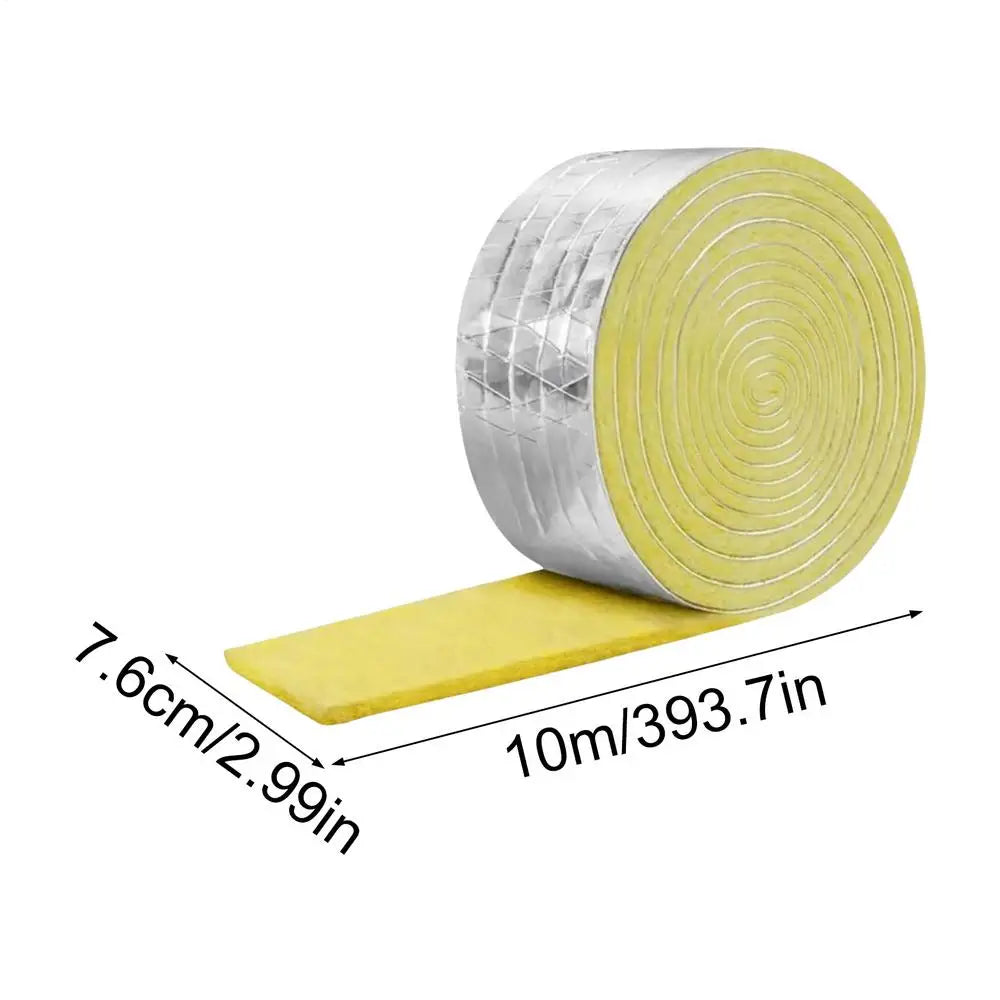 Pipe Insulation Wrap 32.8 Ft – Fireproof Glass Wool HVAC Roll