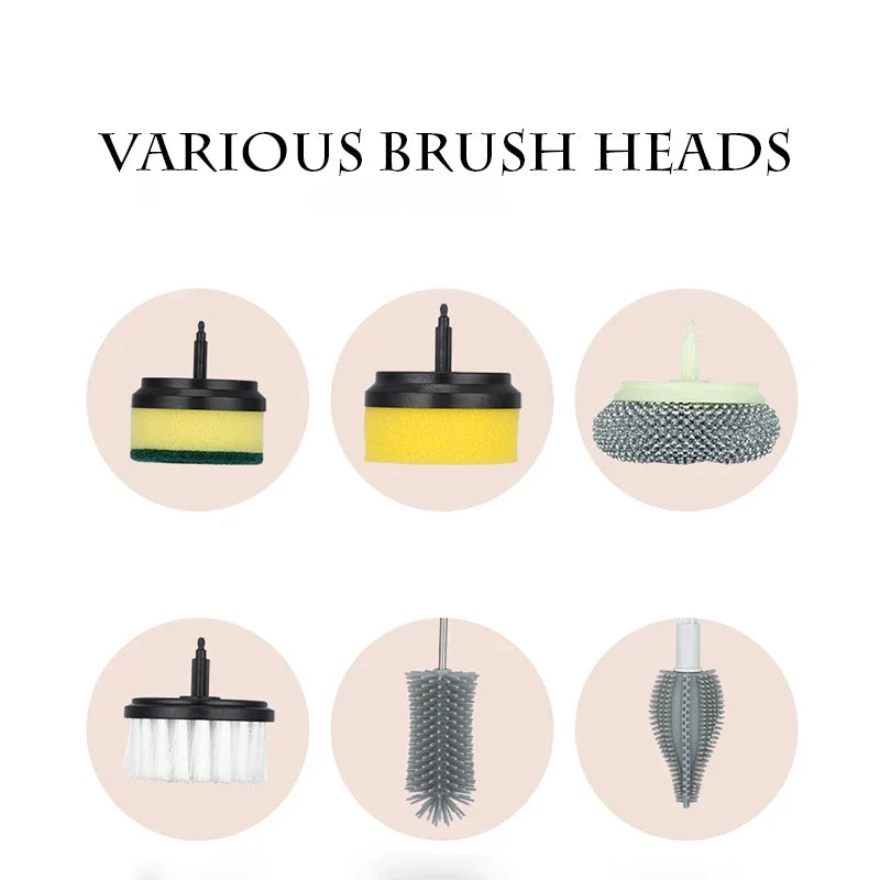 Multi-Functional Electric Cleaning Brush – Replaceable Heads