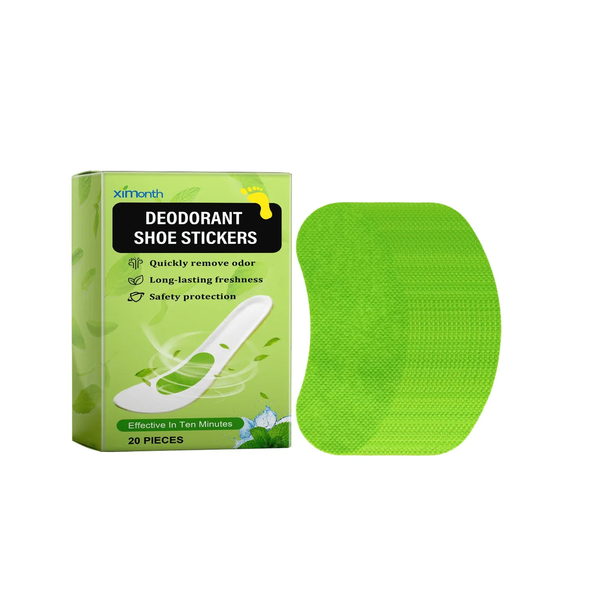 Ximonth Deodorizing Shoe Patches – Anti-Odor Inserts 20 Pack