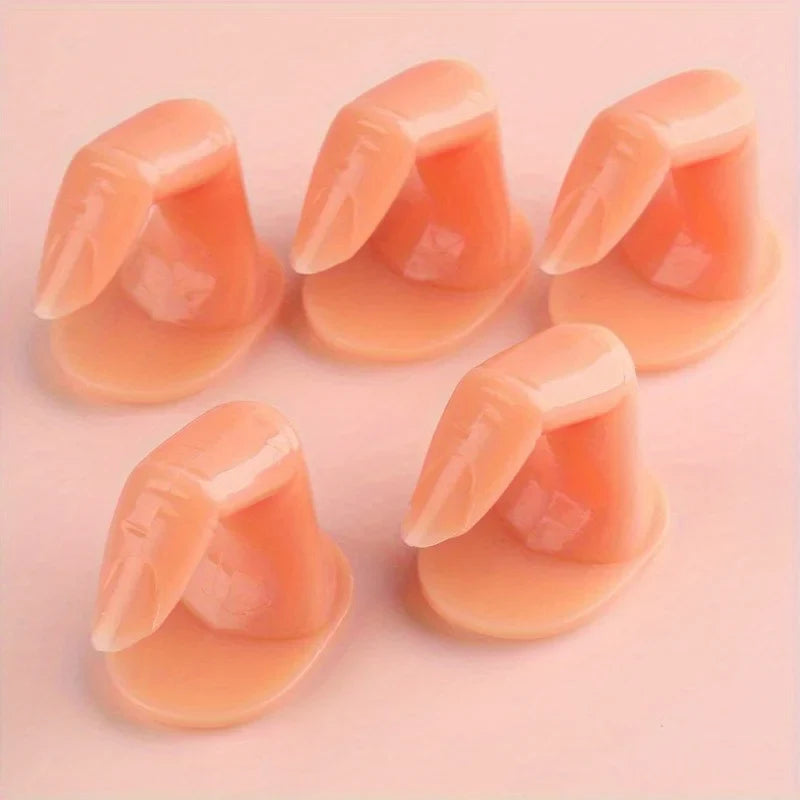 Silicone Fake Fingers for Nail Art Practice & Training – 5/10 Pcs