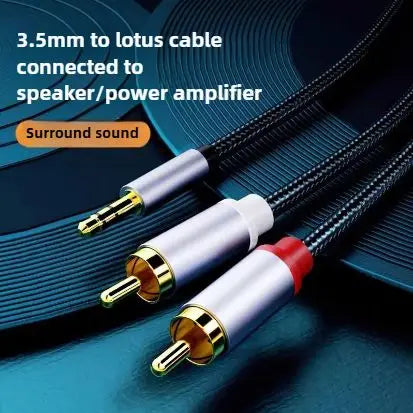 3.5mm to Dual RCA Male Splitter Audio Cable – TV, PC & Theater