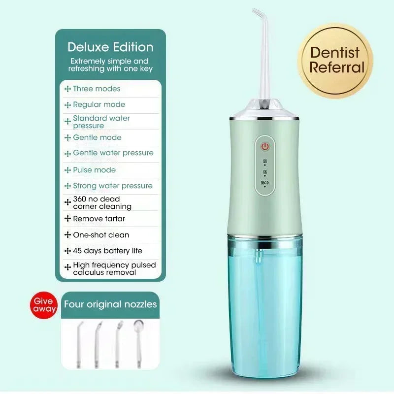 Portable Water Flosser Oral Irrigator – USB Rechargeable 220ml