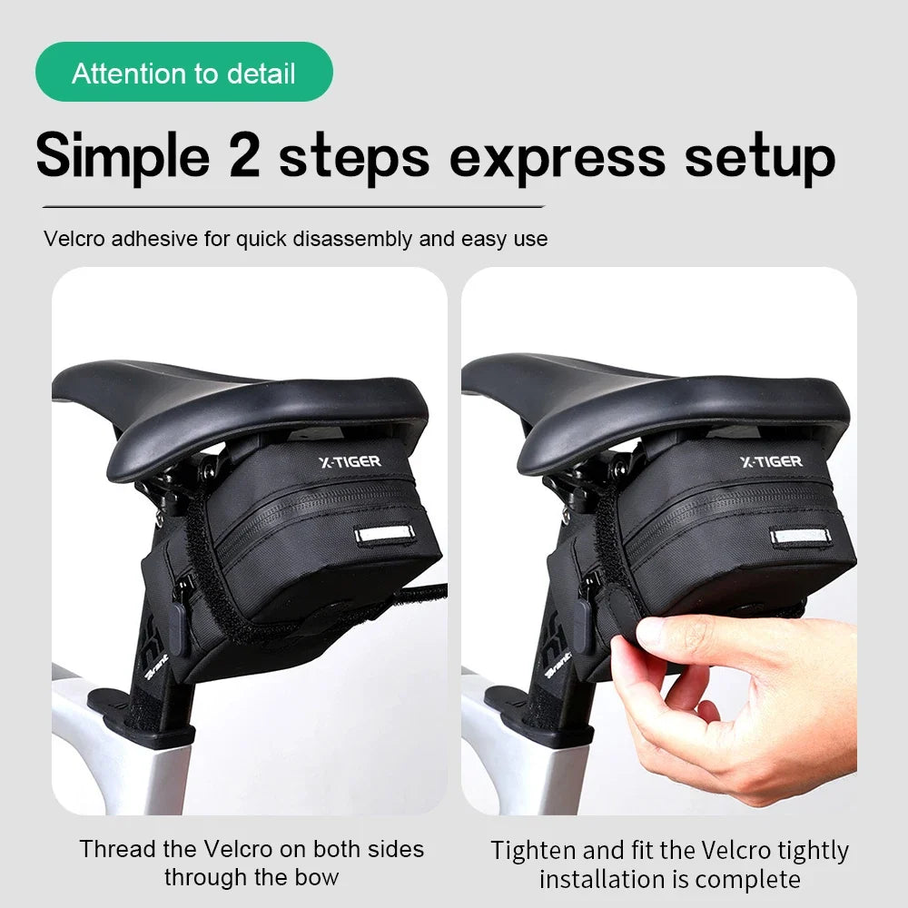 X-TIGER Waterproof Bike Saddle Bag | 0.7L Bicycle Tail Bag