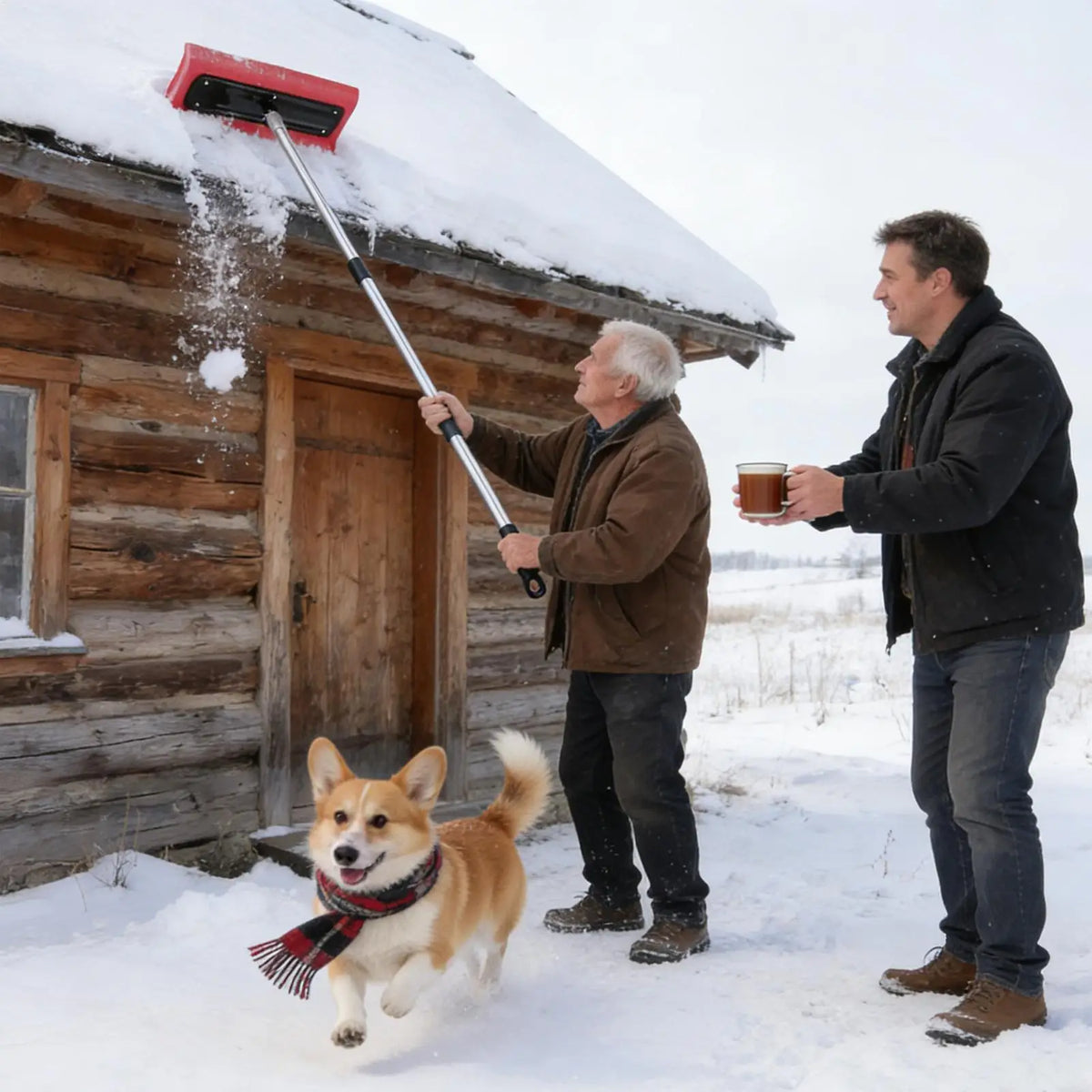 Snow Roof Rake Foam Broom Head – Safe Ground-Level Clearing