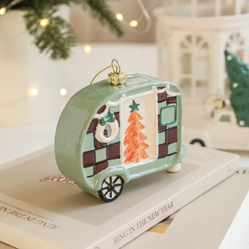 Christmas Hanging Ornaments – Santa, Bear & Car Tree Pendants