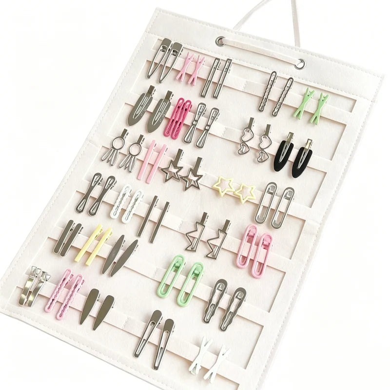 Wall Hanging Felt Hair Clip Organizer – Accessories Storage Bag